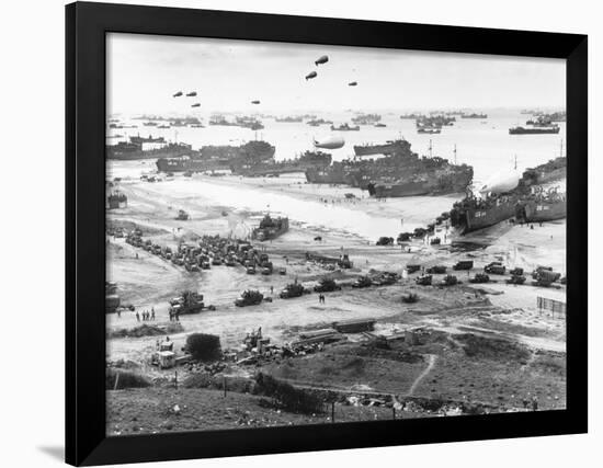 Allied Forces at a Beach in Normandy-null-Framed Photographic Print