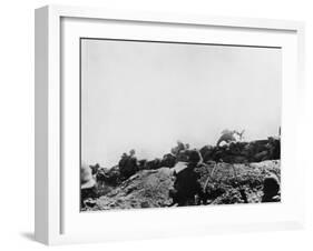 Allied Forces Attacking from the Trenches at Gallipoli During World War I-Robert Hunt-Framed Photographic Print