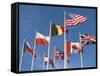 Allied Forces Flags Flying at War Landing Beaches, Calvados, Normandy, France-Guy Thouvenin-Framed Stretched Canvas