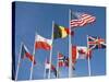 Allied Forces Flags Flying at War Landing Beaches, Calvados, Normandy, France-Guy Thouvenin-Stretched Canvas