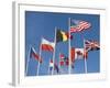 Allied Forces Flags Flying at War Landing Beaches, Calvados, Normandy, France-Guy Thouvenin-Framed Photographic Print