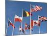 Allied Forces Flags Flying at War Landing Beaches, Calvados, Normandy, France-Guy Thouvenin-Mounted Photographic Print