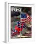 "Allied Forces Flags," Saturday Evening Post Cover, July 3, 1943-John Atherton-Framed Giclee Print