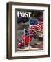"Allied Forces Flags," Saturday Evening Post Cover, July 3, 1943-John Atherton-Framed Giclee Print