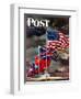 "Allied Forces Flags," Saturday Evening Post Cover, July 3, 1943-John Atherton-Framed Giclee Print