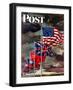 "Allied Forces Flags," Saturday Evening Post Cover, July 3, 1943-John Atherton-Framed Premium Giclee Print