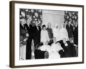 Allied Nations War Strategy Conference in Casablanca, French Morocco, Feb 1, 1943-null-Framed Photo