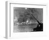 Allied Ships Burning in Battle-null-Framed Photographic Print