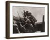 Allied Soldiers Go over the Top During World War I, Ca. 1917-null-Framed Photo