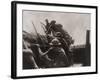 Allied Soldiers Go over the Top During World War I, Ca. 1917-null-Framed Photo