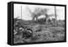 Allied Troops and German Prisoners at the Menin Road, Near Ypres, Belgium, 30 October, 1917-null-Framed Stretched Canvas