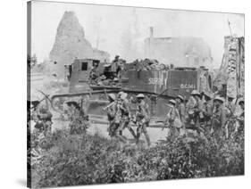 Allied Troops Marching Through a Liberated Town, 27 October 1918-null-Stretched Canvas