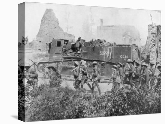 Allied Troops Marching Through a Liberated Town, 27 October 1918-null-Stretched Canvas