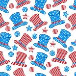 4th of July, American Independence Day Pattern-Allies Interactive-Art Print