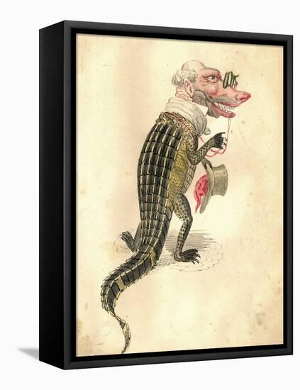 Alligator 1873 'Missing Links' Parade Costume Design-Charles Briton-Framed Stretched Canvas