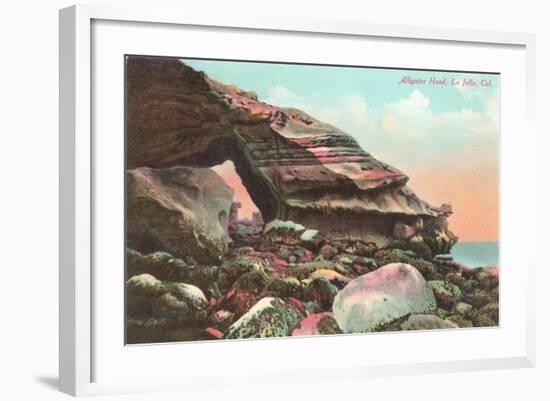 Alligator Head, La Jolla Cove-null-Framed Art Print