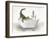 Alligator In Bathtub-Matthew Piotrowicz-Framed Art Print