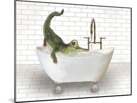 Alligator In Bathtub-Matthew Piotrowicz-Mounted Art Print