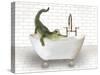 Alligator In Bathtub-Matthew Piotrowicz-Stretched Canvas