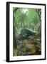 Alligator in Swamp-Lantern Press-Framed Art Print