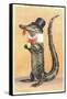 Alligator in Top Hat-null-Framed Stretched Canvas