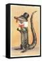 Alligator in Top Hat-null-Framed Stretched Canvas