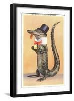 Alligator in Top Hat-null-Framed Art Print