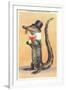 Alligator in Top Hat-null-Framed Art Print