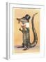 Alligator in Top Hat-null-Framed Art Print