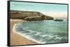 Alligator Rock, La Jolla Cove, San Diego, California-null-Framed Stretched Canvas