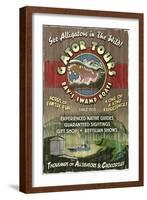 Alligator Tours - Vintage Sign-Lantern Press-Framed Art Print