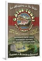 Alligator Tours - Vintage Sign-Lantern Press-Framed Art Print