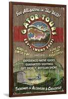 Alligator Tours - Vintage Sign-Lantern Press-Framed Art Print