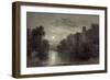 Allington Castle, Near Maidstone, Kent, Moonlight-James Bayes-Framed Giclee Print