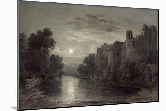 Allington Castle, Near Maidstone, Kent, Moonlight-James Bayes-Mounted Giclee Print