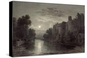 Allington Castle, Near Maidstone, Kent, Moonlight-James Bayes-Stretched Canvas