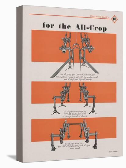 Allis Chalmers All-Crop Tractor Cultivator Gangs-null-Stretched Canvas