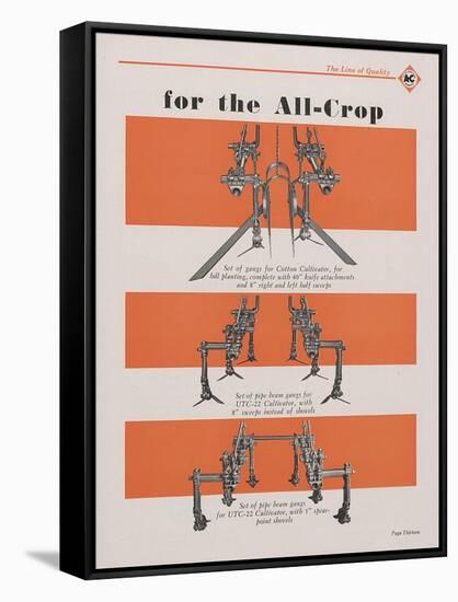 Allis Chalmers All-Crop Tractor Cultivator Gangs-null-Framed Stretched Canvas