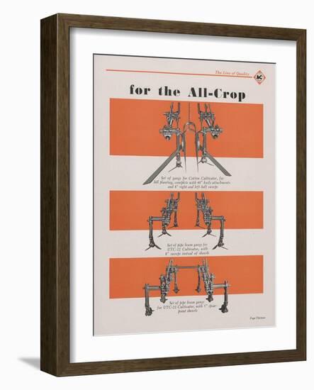 Allis Chalmers All-Crop Tractor Cultivator Gangs-null-Framed Giclee Print