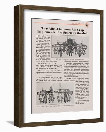 Allis Chalmers All-Crop Tractor Cultivators-null-Framed Giclee Print