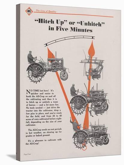 Allis Chalmers All-Crop Tractor with Power Lift-null-Stretched Canvas