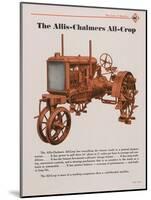 Allis Chalmers All-Crop Tractor with Power Lift-null-Mounted Giclee Print