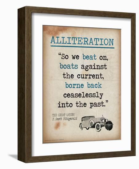 Alliteration (Quote from The Great Gatsby by F. Scott Fitzgerald)-Jeanne Stevenson-Framed Art Print