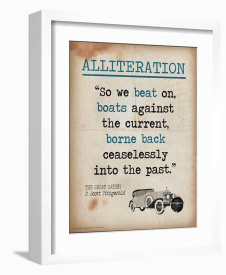 Alliteration (Quote from The Great Gatsby by F. Scott Fitzgerald)-Jeanne Stevenson-Framed Art Print