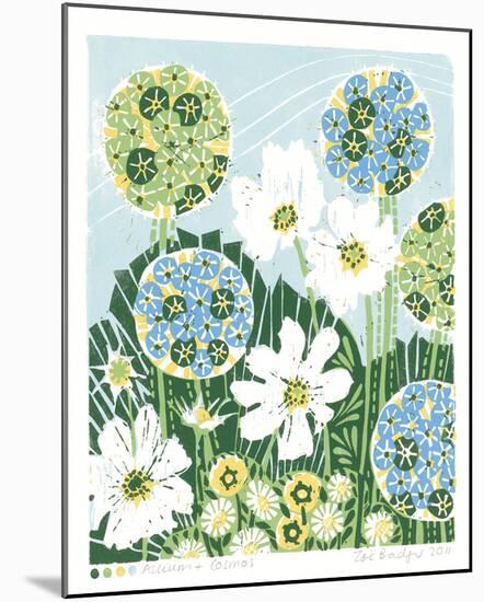Allium and Cosmos-Zoe Badger-Mounted Giclee Print