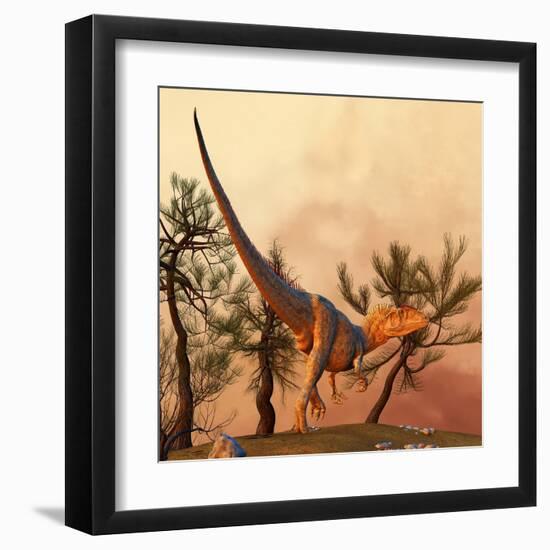 Allosaurus, a Large Theropod Dinosaur from the Late Jurassic Period-null-Framed Art Print