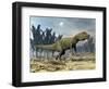 Allosaurus Dinosaur Walking Amongst Pachypteris Trees-Stocktrek Images-Framed Art Print