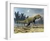 Allosaurus Dinosaur Walking Amongst Pachypteris Trees-Stocktrek Images-Framed Art Print