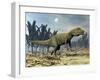 Allosaurus Dinosaur Walking Amongst Pachypteris Trees-Stocktrek Images-Framed Art Print