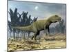 Allosaurus Dinosaur Walking Amongst Pachypteris Trees-Stocktrek Images-Mounted Art Print